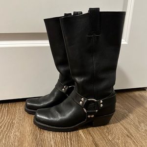 Frye black harness boots